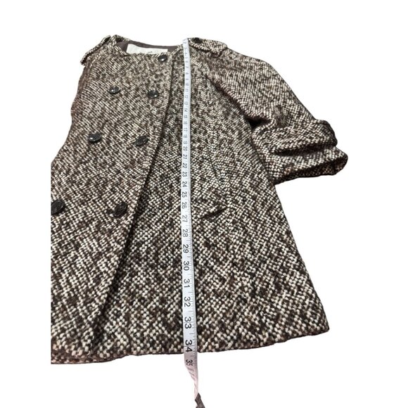 Coach Women's Brown Wool Tweed Double Breasted Button Front Coat Size S/P - Picture 6 of 8